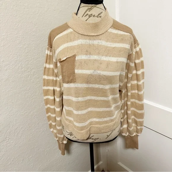 Free People Between the Lines Pullover Striped Knit Sweater - Picture 4 of 10